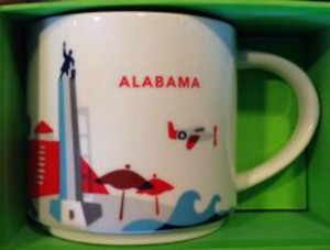 Starbucks Alabama You Are Here Collection Cup Mug White | 472QLOTFD