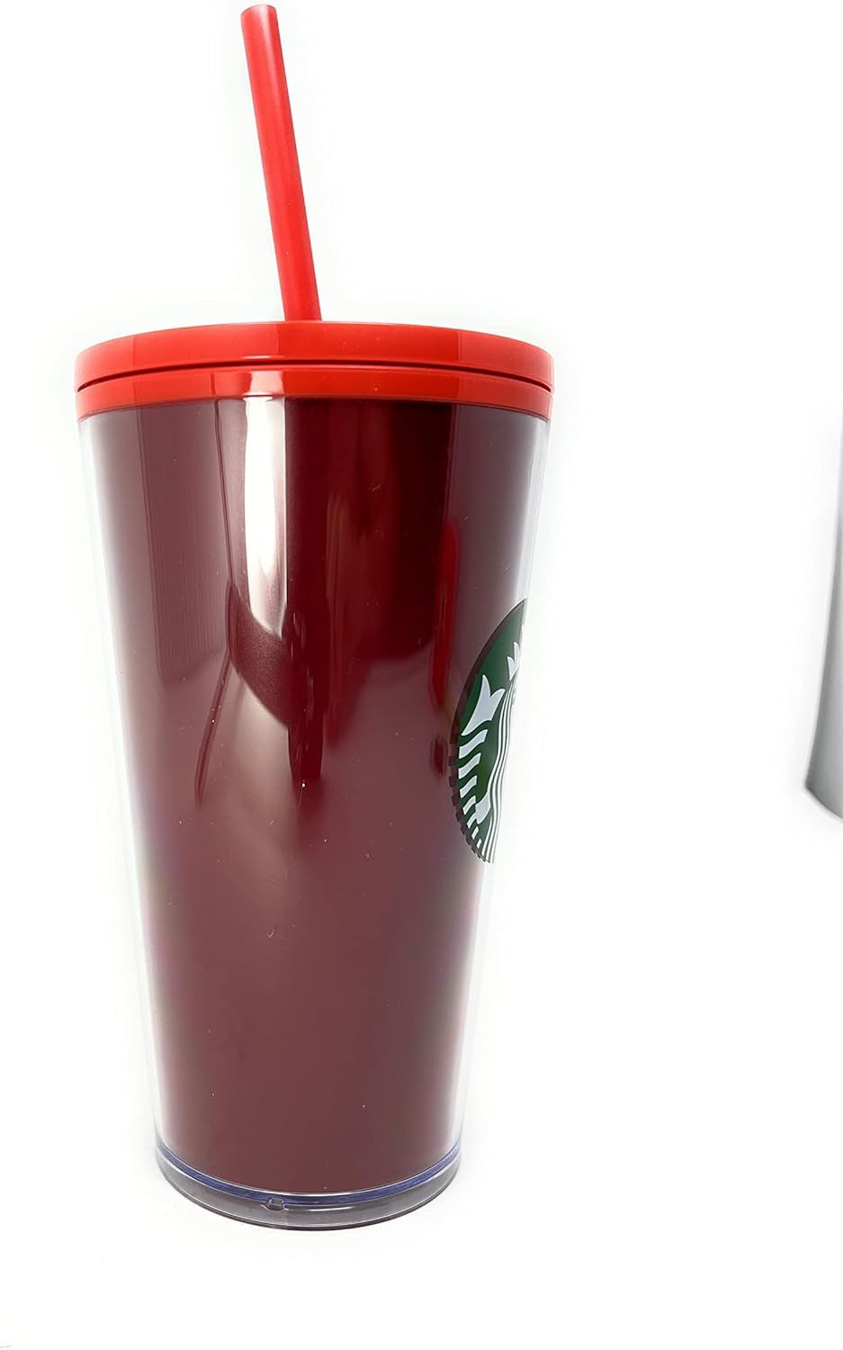 Starbucks 16 Oz Holiday Red Glitter And Red Two Tone Fade Insulated Tumbler With Straw Red | 380LJWPQR