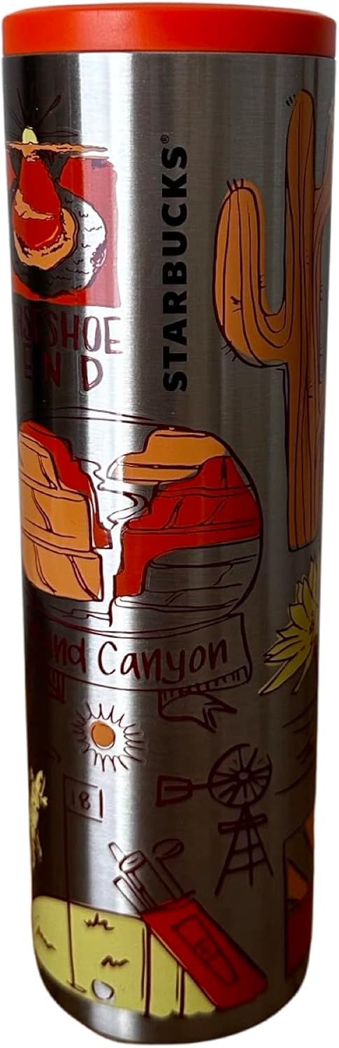 Starbucks Arizona Vacuum Insulated Stainless Steel Traveler Tumbler Coffee Mug 16 Oz Grey Coffee | 643LTRXYQ