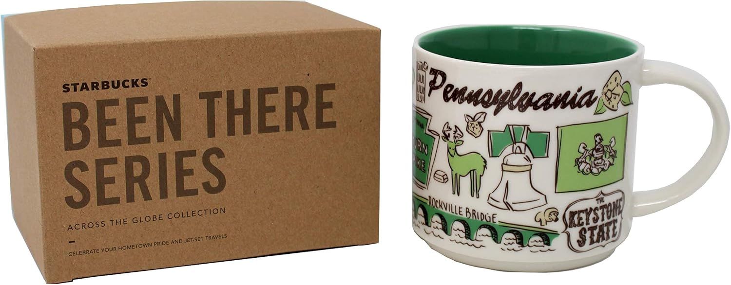 Starbucks Ceramic Been There Series Pennsylvania Mug, 14 Oz Green | 156XIAMDL