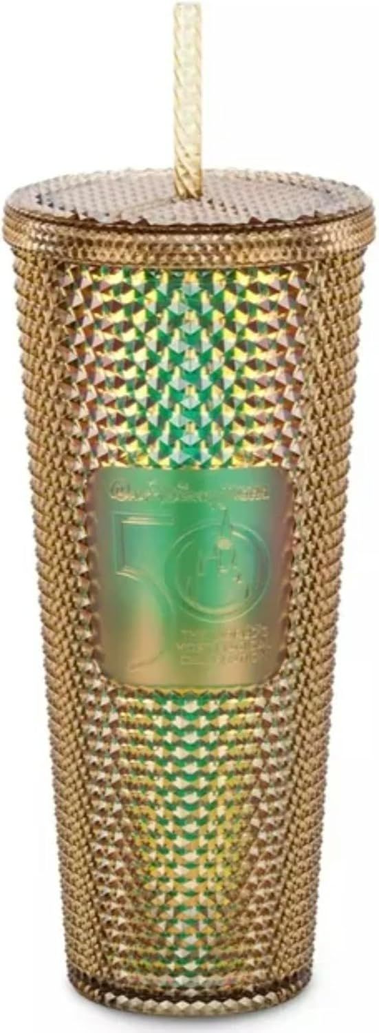 Starbucks Magic Kingdom 50th Anniversary Gold 24oz Studded Cold Cup Tumbler With Straw, 400950668991 Gold | 938AZPIVG