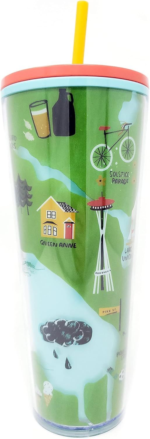 Starbucks Seattle Local Collection Cold Cup Tumbler Venti 24 Oz Red | 824FMPAYI